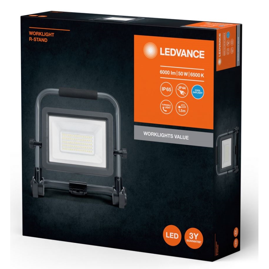 Ledvance - Екстериорен LED прожектор WORKLIGHT R-STAND LED/50W/230V 6500K IP65