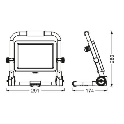 Ledvance - Екстериорен LED прожектор WORKLIGHT R-STAND LED/50W/230V 6500K IP65
