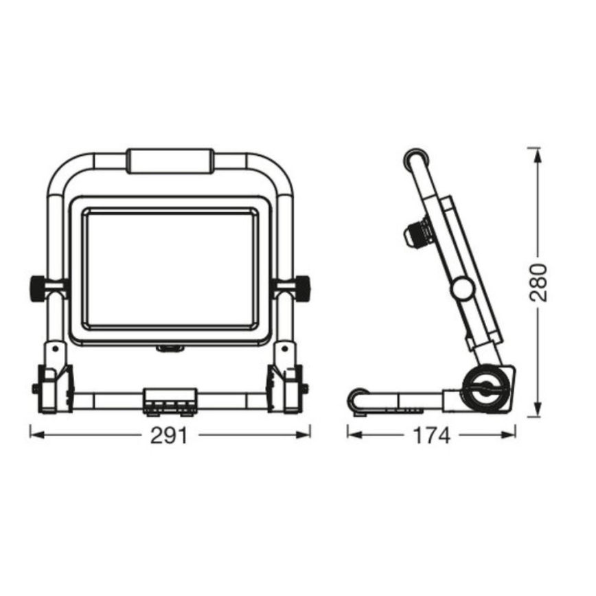 Ledvance - Екстериорен LED прожектор WORKLIGHT R-STAND LED/50W/230V 6500K IP65