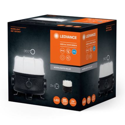 Ledvance - LED Работна лампа с 2 контакта WORKLIGHT SOCKET LED/30W/230V IP54
