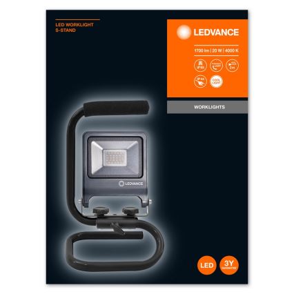Ledvance - LED Рефлектор с дръжка S-STAND LED/20W/230V IP65