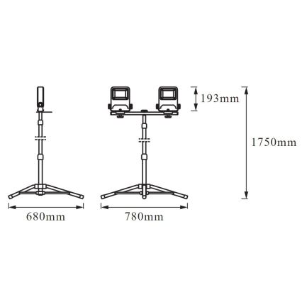 Ledvance - LED Рефлектор с дръжка TRIPOD 2xLED/30W/230V IP65