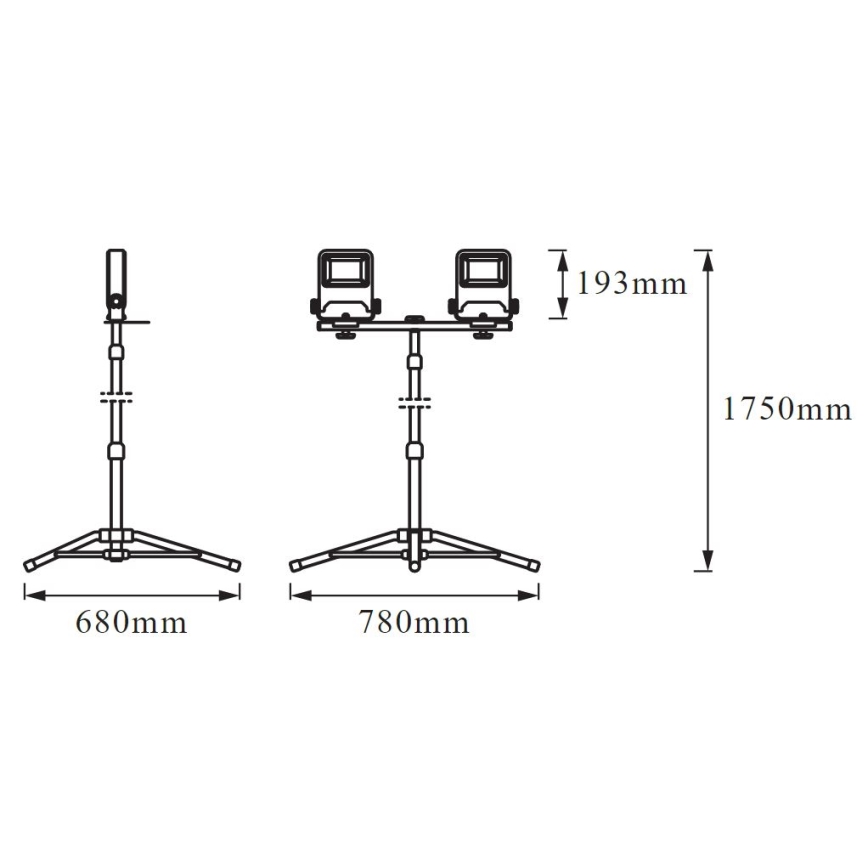 Ledvance - LED Рефлектор с дръжка TRIPOD 2xLED/30W/230V IP65