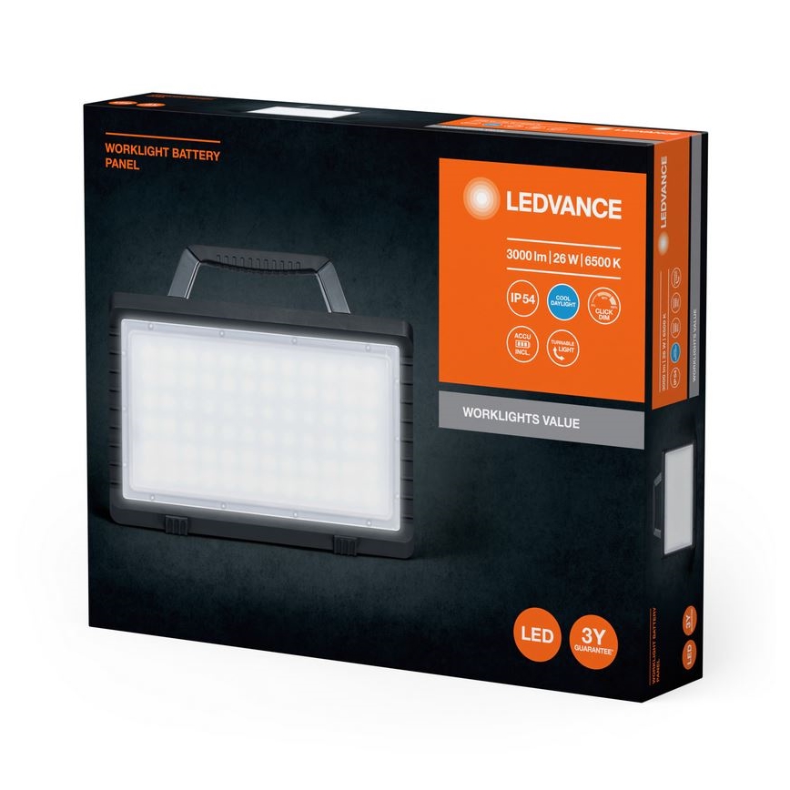 Ledvance - LED регулируема външна акумулаторна прожекторна лампа WORKLIGHT BATTERY LED/26W/5V 2200 mAh IP54