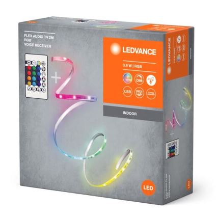 Ledvance - LED RGB Димируема лайсна за телевизор FLEX AUDIO 2 м LED/3,6W/5V + дистанционно управление
