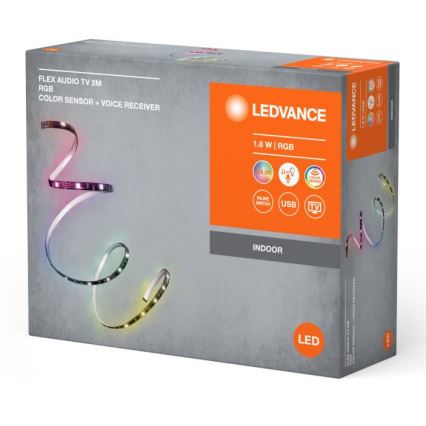 Ledvance - LED RGB Димируема лайсна за телевизор със сензор FLEX AUDIO 2m LED/1,8W/5V