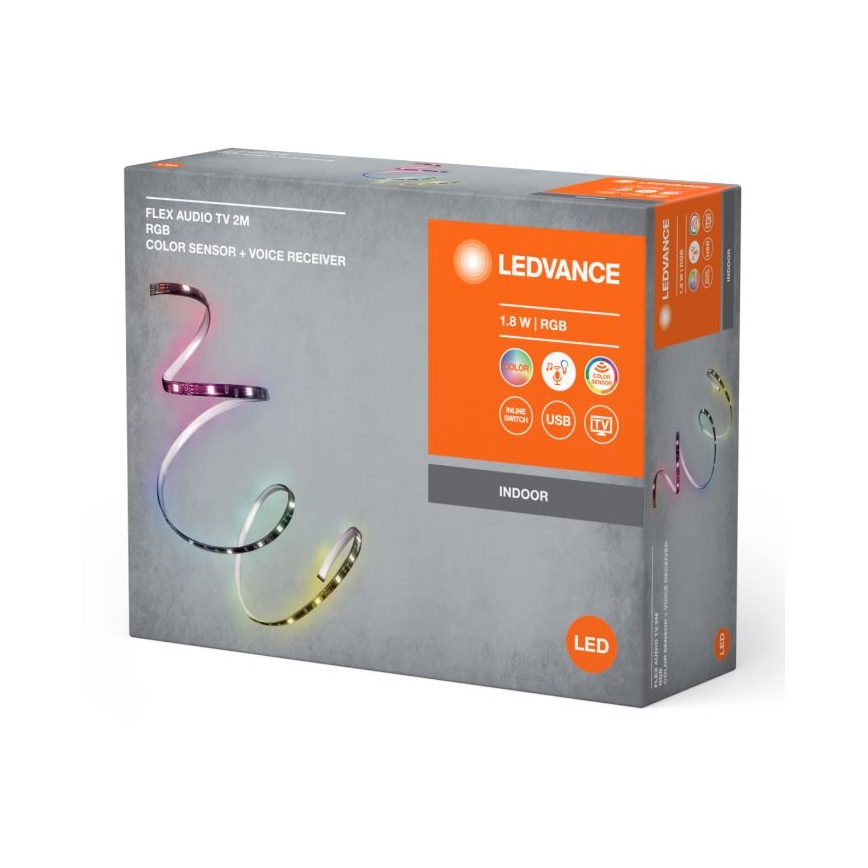Ledvance - LED RGB Димируема лайсна за телевизор със сензор FLEX AUDIO 2m LED/1,8W/5V