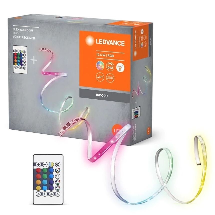 Ledvance - LED RGB Димируема лента FLEX AUDIO 3 м LED/12,5W/230V + дистанционно управление