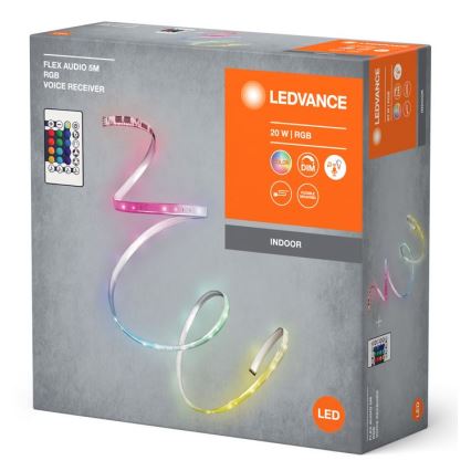 Ledvance - LED RGB Димируема лента FLEX AUDIO 5 м LED/20W/230V + дистанционно управление