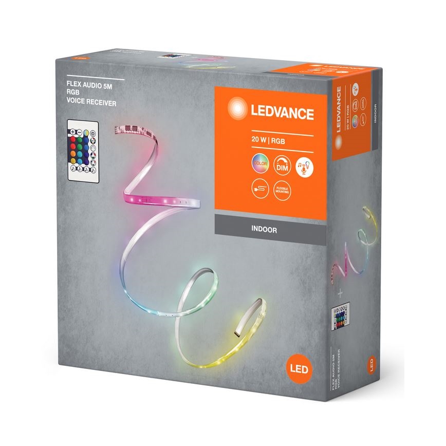 Ledvance - LED RGB Димируема лента FLEX AUDIO 5 м LED/20W/230V + дистанционно управление