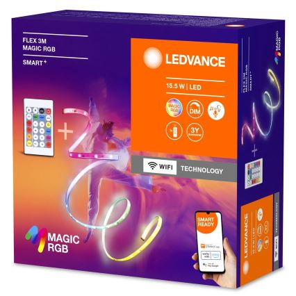 Ledvance - LED RGB Димируема лента SMART+ MAGIC FLEX 3 м LED/15,5W/230V Wi-Fi + дистанционно управление