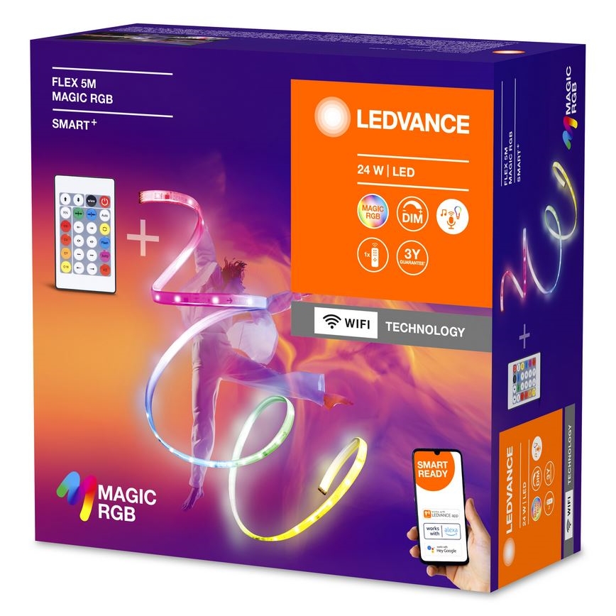 Ledvance - LED RGB Димируема лента SMART+ MAGIC FLEX 5m LED/24W/230V Wi-Fi + дистанционно управление