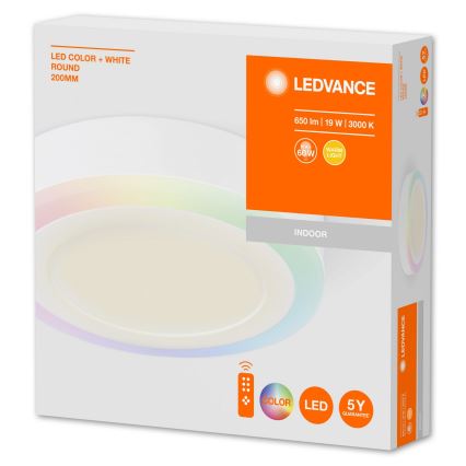 Ledvance - LED RGB Димируема таванна лампа LED / 19W / 230V + ДУ