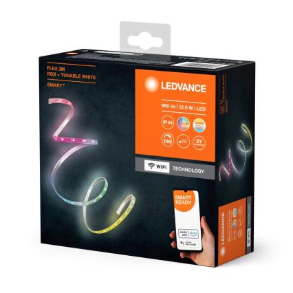 Ledvance - LED RGB+TW Димируем екстериорен лента FLEX 3 м LED/12,5W/230V 2700-6500K IP44 Wi-Fi