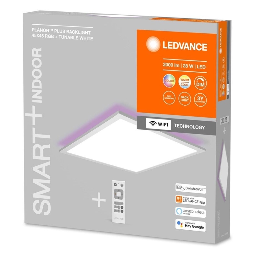 Ledvance - LED RGBW димируем панел SMART+ PLANON LED/28W/230V 45x45 cm Wi-Fi + дистанционно управление