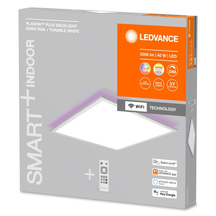 Ledvance - LED RGBW Димируем панел SMART+ PLANON LED/40W/230V 3000-6500K Wi-Fi + дистанционно