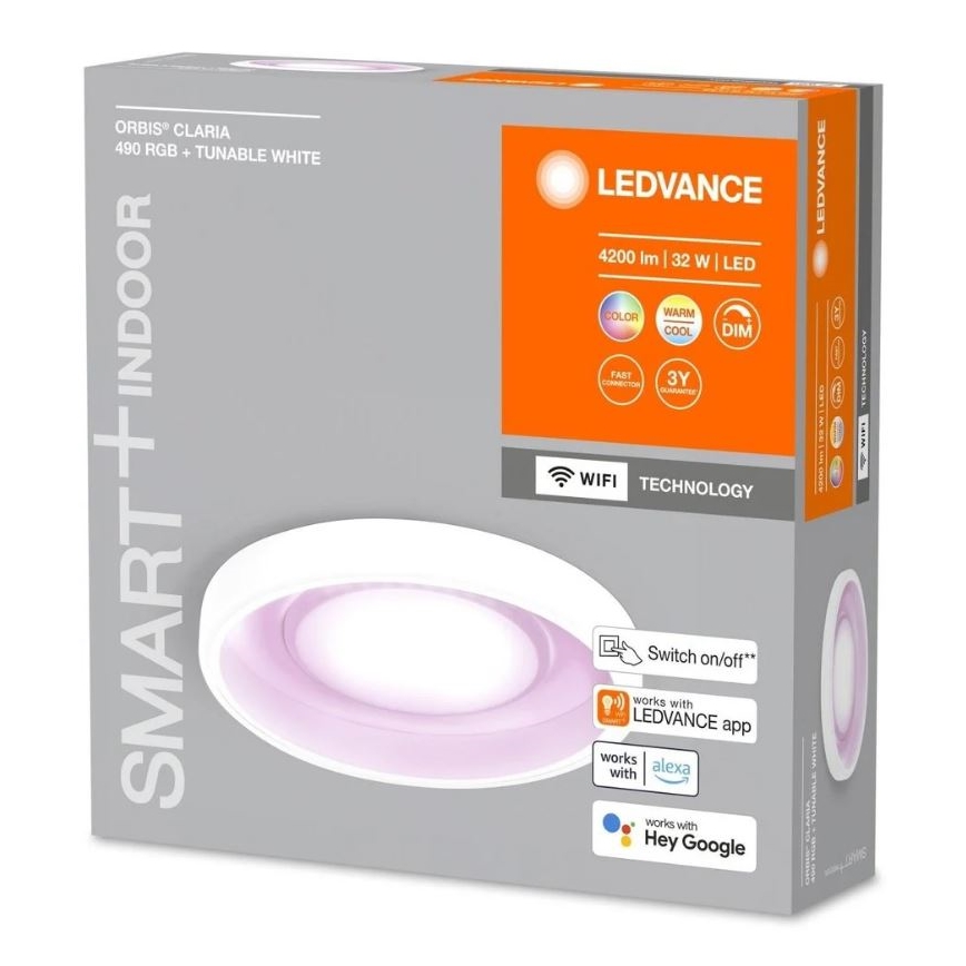 Ledvance- LED RGBW Димируем плафон SMART+ CLARIA LED/32W/230V 2700-6500K Wi-Fi