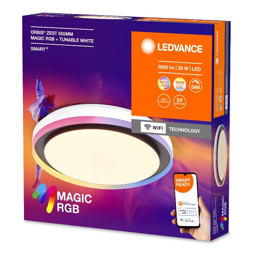 Ledvance - LED RGBW Димируем плафон SMART+ MAGIC LED/38W/230V 2700-6500K Wi-Fi