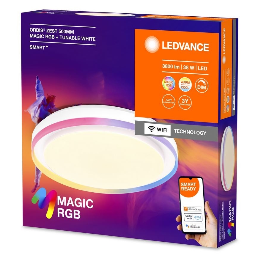 Ledvance - LED RGBW Димируем плафон SMART+ MAGIC LED/38W/230V  2700-6500K Wi-Fi