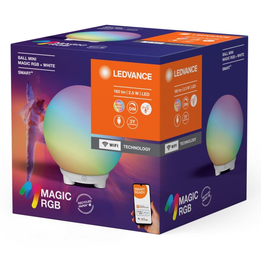 Ledvance - LED RGBW Димируема акумулаторна настолна лампа SMART+ MAGIC LED/2,5W/5V 2200-6500K Wi-Fi