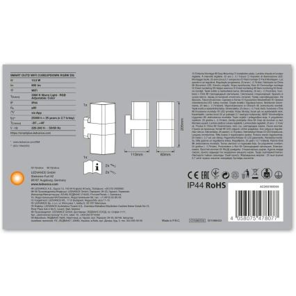 Ledvance - LED RGBW Екстериорен аплик SMART+ CUBE LED/13,5W/230V IP44 Wi-Fi