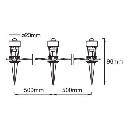 Ledvance - LED RGBW Екстериорни декоративни лампички DOT 3xLED/0,7W/230V IP66