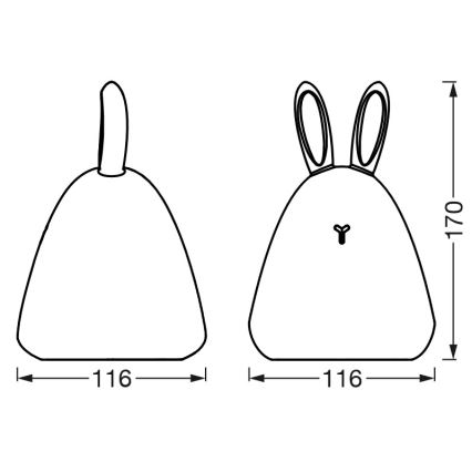 Ledvance - LED Сензорен детски нощ малка лампа TOUCH LED/2,5W/5V 1200 mAh