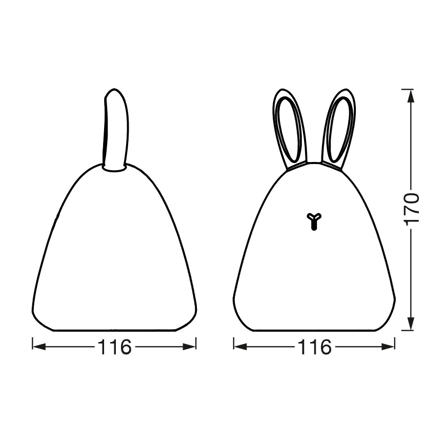 Ledvance - LED Сензорен детски нощ малка лампа TOUCH LED/2,5W/5V 1200 mAh