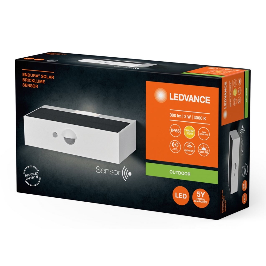 Ledvance - LED Соларен аплик със сензор ENDURA SOLAR LED/3W/4,2V IP65