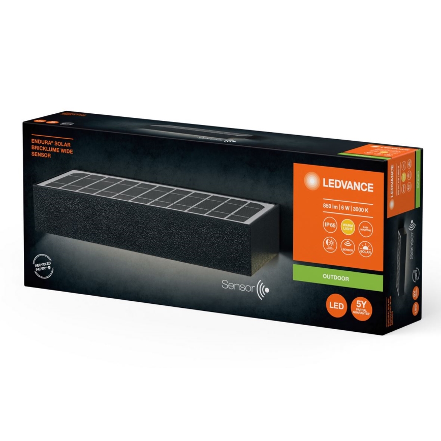 Ledvance - LED Соларен аплик със сензор ENDURA SOLAR LED/6W/4,2V IP65