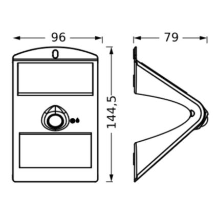 Ledvance - LED Соларен аплик със сензор ПЕПЕРУДА LED/1,5W/3,7V IP65