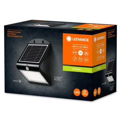 Ledvance - LED Соларен аплик със сензор ПЕПЕРУДА LED/4W/3,7V IP65