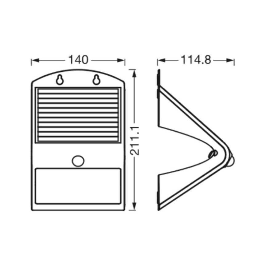 Ledvance - LED Соларен аплик със сензор ПЕПЕРУДА LED/4W/3,7V IP65