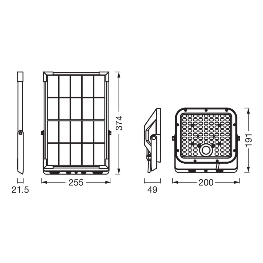 Ledvance - LED Димируем соларен прожектор със сензор FLOOD SPLIT LED/30W/6,4V IP65 + дистанционно управление