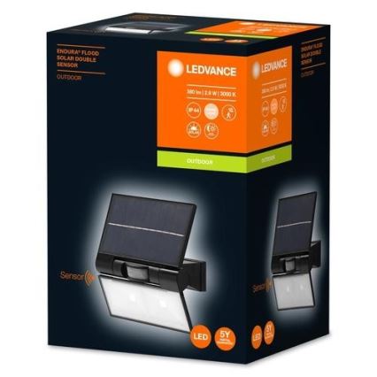 Ledvance - LED Външен соларен стенен прожектор с датчик за движение и здрач FLOOD LED/2,9W/3,7V 2600 mAh IP44
