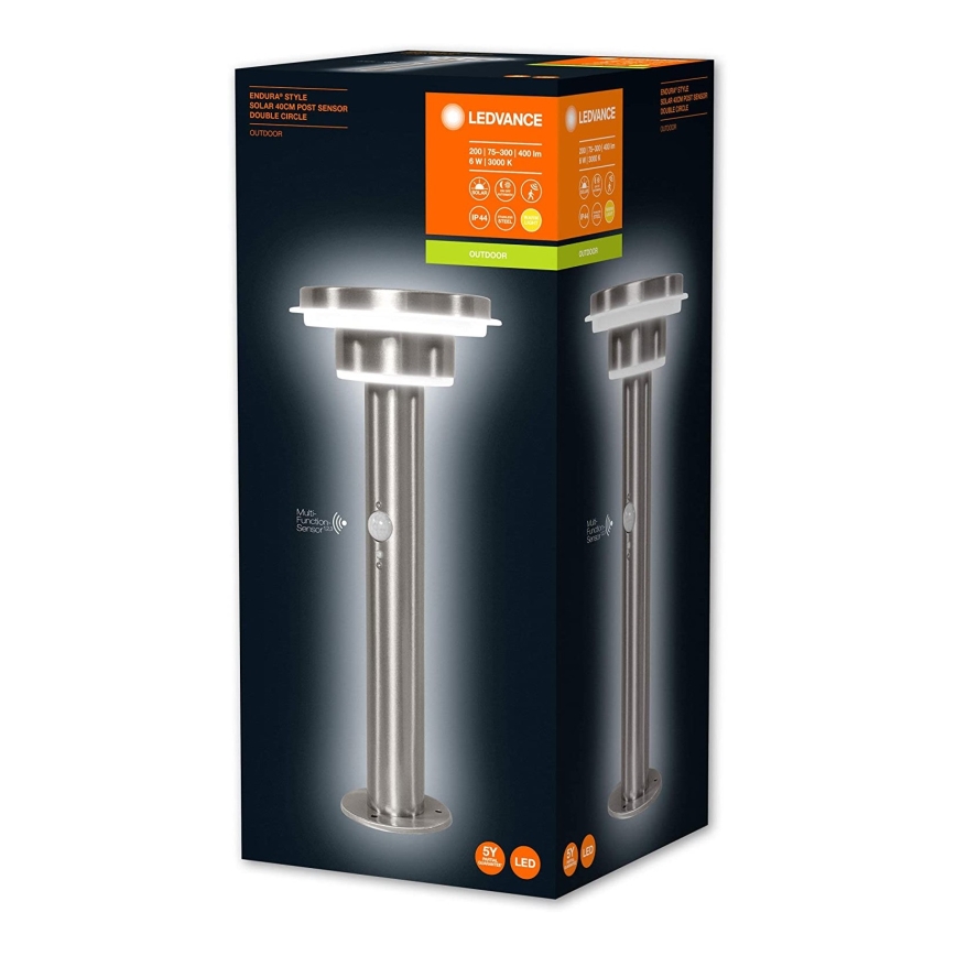 Ledvance - LED регулируема соларна лампа с сензор CIRCLE LED/6W/3,2V 2200 mAh IP44