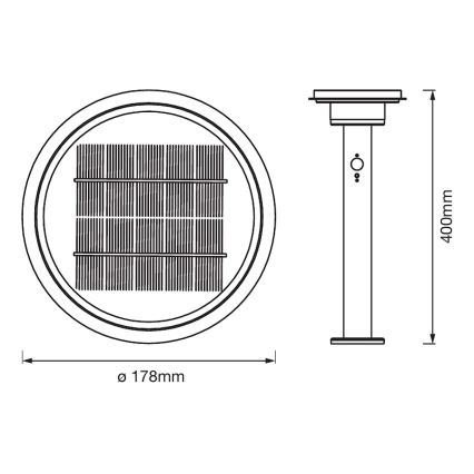 Ledvance - LED регулируема соларна лампа с сензор CIRCLE LED/6W/3,2V 2200 mAh IP44