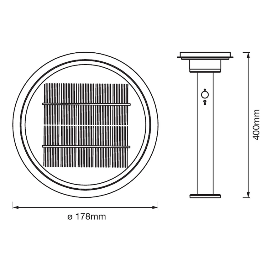 Ledvance - LED регулируема соларна лампа с сензор CIRCLE LED/6W/3,2V 2200 mAh IP44