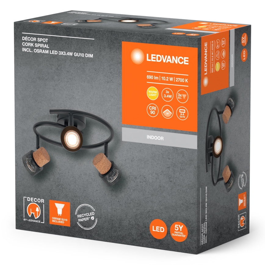Ledvance - LED Спот DECOR CORK 3xGU10/3,4W/230V