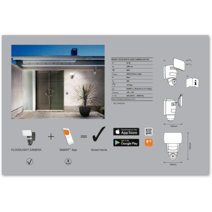 Ledvance - LED Спот със сензор и камера SMART+ LED/24W/230V IP44 Wi-Fi