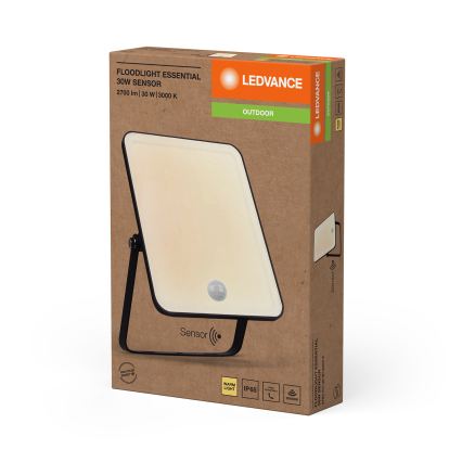 Ledvance - LED външен стенен прожектор с интегриран сензор за движение и за сумрак FLOODLIGHT LED/30W/230V IP65