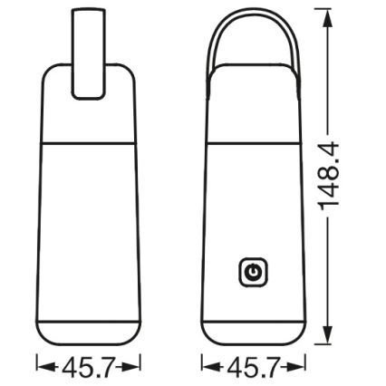 Ledvance - LED Външна батерия с фенерче MOBILE LED/0,5W/5V 1800mAh 2xUSB