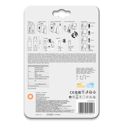 Ledvance - LED Външна батерия с функция фенерче MOBILE LED/0,5W/5V 1800 mAh 2xUSB