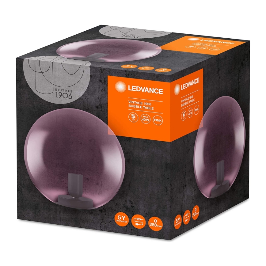 Ledvance - Настолна лампа BUBBLE 1xE27/40W/230V розова