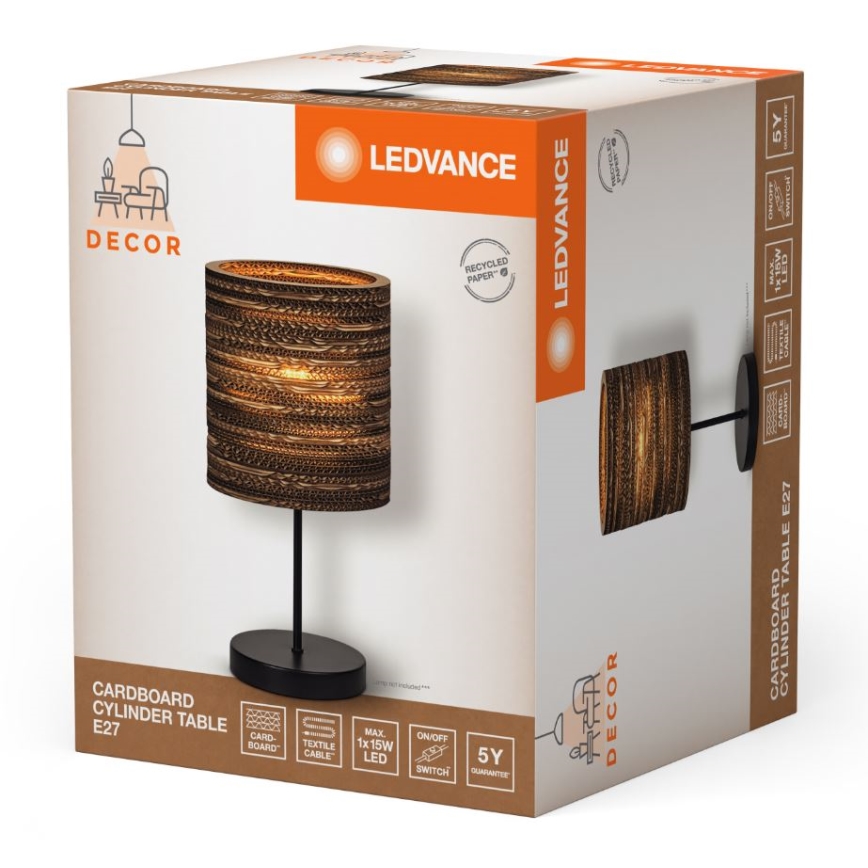 Ledvance - Настолна лампа DECOR CARDBOARD 1xE27/15W/230V Ø 20 см