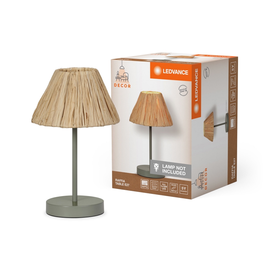 Ledvance - Настолна лампа DECOR RAFFIA 1xE27/15W/230V влакна от рафия
