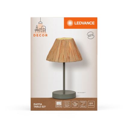 Ledvance - Настолна лампа DECOR RAFFIA 1xE27/15W/230V влакна от рафия