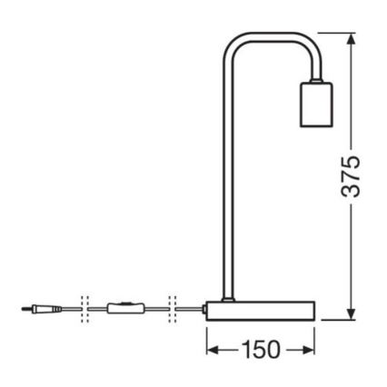 Ledvance - Настолна лампа PIPE 1xE27/40W/230V