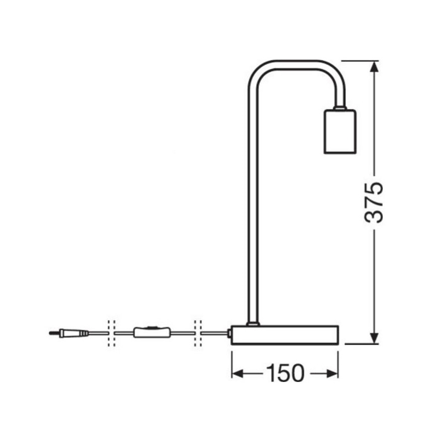 Ledvance - Настолна лампа PIPE 1xE27/40W/230V
