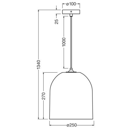 Ledvance - Пендел DECOR CARDBOARD 1xE27/15W/230V Ø 25 см